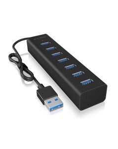 ICY BOX IB-HUB1700-U3, USB 3.2 Gen 1 zu 7-Port USB 3.2 Gen 1 Hub, Alu-Gehäuse