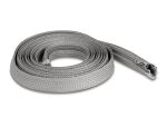DeLOCK Geflechtschlauch mit Reißverschluss hitzebeständig 3 m x 20 mm grau