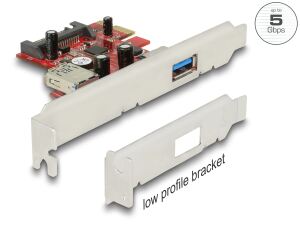 DELOCK PCI Expr Card 1x USB3.0 ext + 1x USB3.0 int + LowProf