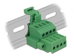 DELOCK Terminalblock Set f. Hutschiene 4Pin m. Schraubverr.