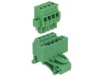 DELOCK Terminalblock Set f. Hutschiene 4Pin m. Schraubverr.