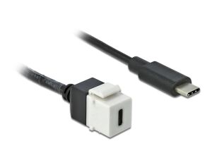 DELOCK Keystone Modul USB-C 5Gbps Bu zu St Kabel 0.25m sw