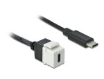 DELOCK Keystone Modul USB-C 5Gbps Bu zu St Kabel 0.25m sw