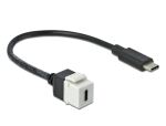 DELOCK Keystone Modul USB-C 5Gbps Bu zu St Kabel 0.25m sw