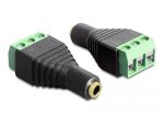 DELOCK Adapter Terminalblock 3Pin -> 3,5mm Klinke Buchse