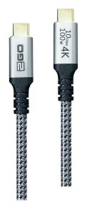 2GO 797512 USB Kabel USB 3.2 Gen 2 (3.1 Gen 2) 1,2 m USB C 10 Gbit/s 100 W Schwarz, Silber