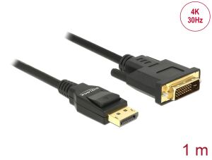 DELOCK Kabel DP 1.2 -> DVI (24+1) St/St 1.0m schwarz 60Hz