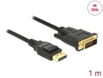 DELOCK Kabel DP 1.2 -> DVI (24+1) St/St 1.0m schwarz 60Hz