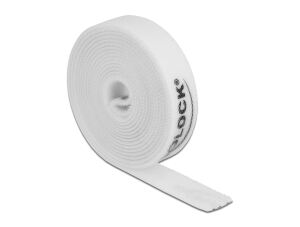 DELOCK Klettband auf Rolle L 2 m x B 15 mm weiß