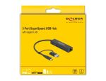 DeLOCK 3 Port USB 3.2 Gen 1 Hub + Gigabit LAN mit USB...