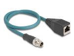 DeLOCK M12 Adapterkabel X-kodiert 8 Pin Stecker zu RJ45 Buchse 50 cm