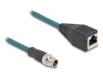 DeLOCK M12 Adapterkabel X-kodiert 8 Pin Stecker zu RJ45 Buchse 50 cm