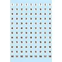 HERMA Numbers 8mm 1-540 paper white black 5 sh. selbstklebendes Etikett Weiß
