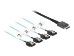 DELOCK Kabel OCuLink SFF-8611 > 4 x SATA 7 Pin 1 m Metall