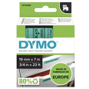 DYMO Original D1-Etikettenband | schwarz auf grün | 19 mm x 7 m | selbstklebendes Schriftband | für LabelManager-Beschriftungsgerät