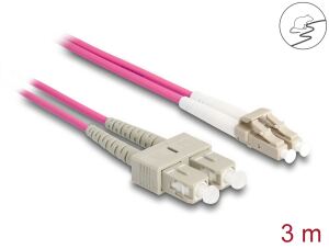 DELOCK LWL Kabel mit Metallarmierung LC Duplex Multimode 3m