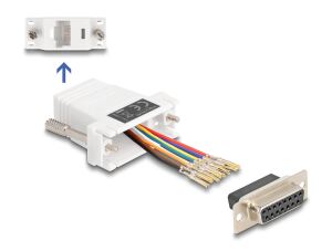 DELOCK Adapter D-Sub15-> D-Sub15Bu/Bu Montagesatz weiß