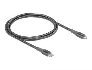 DeLOCK Daten- und Ladekabel USB Type-C zu Lightning für iPhone, iPad und iPod grau 1 m MFi