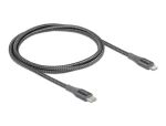 DeLOCK Daten- und Ladekabel USB Type-C zu Lightning für iPhone, iPad und iPod grau 1 m MFi