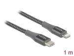 DeLOCK Daten- und Ladekabel USB Type-C zu Lightning für iPhone, iPad und iPod grau 1 m MFi