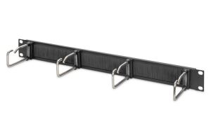 Digitus Kabelrangierpanel mit Stahlbügeln und Bürstenleiste für 482,6 mm (19")-Schränke, 1HE