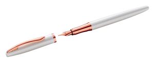 Pelikan Jazz Noble Elegance P36 Füllfederhalter Kartuschenfüllsystem Gold, Perleffekt, Weiß 1 Stück(e)