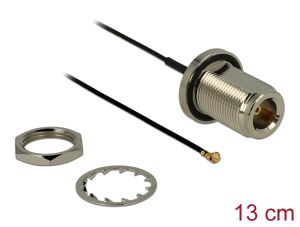 DELOCK HF Kabel I-PEX -> N St/Bu 0.13m zum Einbau + Dicht
