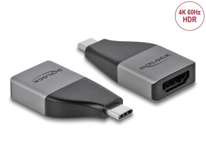 DeLOCK USB Type-C Adapter zu HDMI (DP Alt Mode) 4K 60 Hz + HDR – kompaktes Design