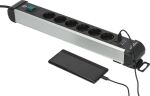 Brennenstuhl 1391030611 Verlängerungskabel 3 m 6 AC-Ausgänge Drinnen Schwarz, Silber