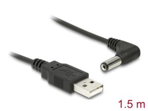DELOCK Stromkabel USB A -> DC 5,5 x 2,1mm St 90° 1.50m