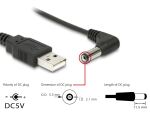 DELOCK Stromkabel USB A -> DC 5,5 x 2,1mm St 90° 1.50m