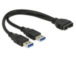 DeLOCK 0.25m USB3.0/2xUSB3.0 USB Kabel USB 3.2 Gen 1 (3.1...