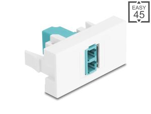 DELOCK Easy 45 Modul LC Duplex Bu > LC Duplex Bu weiß/aqua