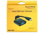 DeLOCK 65512 Videokabel-Adapter 0,254 m VGA (D-Sub) HDMI Typ A (Standard) Schwarz