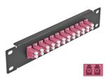 DELOCK 10" LWL Patchpanel 12 Port LC Duplex violett...