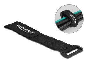 DELOCK Klett-Kabelbinder Schlaufe L280 xB38mm schwarz 3Stk.