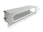 DELOCK 19" 2 HE Kabelmanagement Rangierpanel mit Öffnung gra