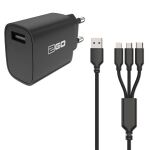 2GO 797257 Ladegerät für Mobilgeräte Universal Schwarz AC Drinnen