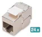 Digitus CAT 6A Kompakt-Keystone Modul, geschirmt, werkzeugfreier Montageanschluss. 24 Stk.