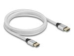 DeLOCK Ultra High Speed HDMI Kabel 48 Gbps 8K 60 Hz silber 2 m zertifiziert