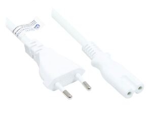 Alcasa P0370-W018 Stromkabel Weiß 1,8 m Netzstecker Typ C C7-Koppler