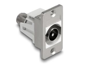 DELOCK Panel Mount IEC Stecker zu F Bu silber / weiß