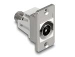 DELOCK Panel Mount IEC Stecker zu F Bu silber / weiß