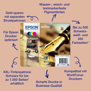 Epson Pen and crossword Singlepack Cyan 16 DURABrite Ultra Ink