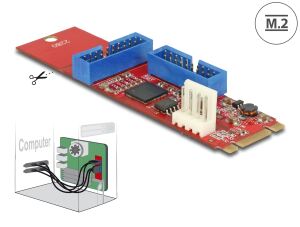 DELOCK SATA Konverter M.2Key B+M -> 2x USB3.0 St/St