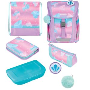 Herlitz FiloActive XL Plus Ocean Lights Schulranzen-Set Mädchen Polyester Blau, Pink