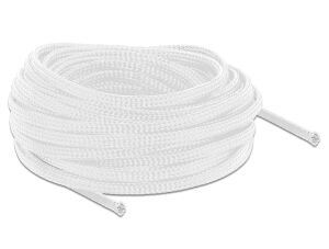 DELOCK Geflechtschlauch dehnbar 10 m x 6 mm weiß