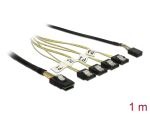 DELOCK Kabel MiniSAS SFF-8087 > 4xSATA 7Pin + Sideband 1m