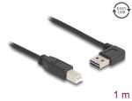 DELOCK Easy USB Kabel A 90° -> B St/St 1.00m schwarz