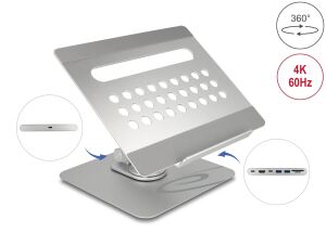 DELOCK Tablet/Notebook Ständer + eingebauter Dockingstation